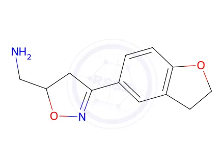 Chemical structure of (3-(2,3-Dihydrobenzofuran-5-yl)-4,5-dihydroisoxazol-5-yl)methanamine