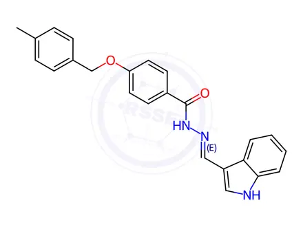 Chemical structure of N'-((1H-Indol-3-yl)methylene)-4-((4-methylbenzyl)oxy)benzohydrazide
