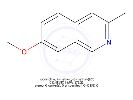 Chemical structure of Isoquinoline, 7-methoxy-3-methyl-(9CI)