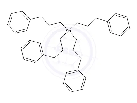 Chemical structure of TEtrakis-(3-phenyl-propyl)-stannane