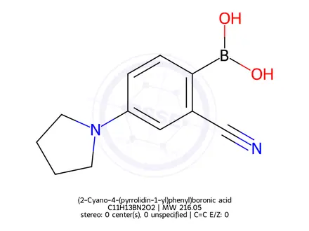 Chemical structure of (2-Cyano-4-(pyrrolidin-1-yl)phenyl)boronic acid