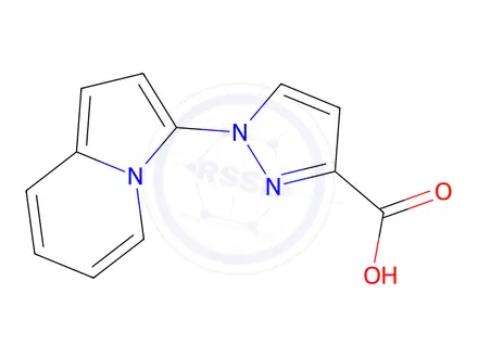Chemical structure of 1-(Indolizin-3-yl)-1H-pyrazole-3-carboxylic acid