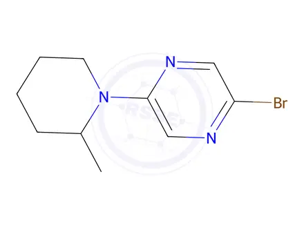 Chemical structure of 2-Bromo-5-(2-methylpiperidin-1-yl)pyrazine