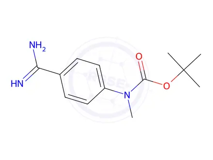 Chemical structure of tert-butyl N-(4-carbamimidoylphenyl)-N-methylcarbamate