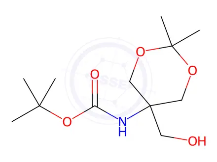 Chemical structure of tert-Butyl (5-(hydroxymethyl)-2,2-dimethyl-1,3-dioxan-5-yl)carbamate