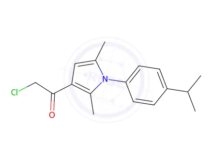 Chemical structure of 2-Chloro-1-{2,5-dimethyl-1-[4-(propan-2-yl)phenyl]-1H-pyrrol-3-yl}ethan-1-one
