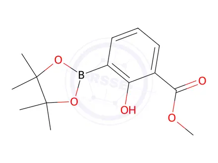 Chemical structure of Methyl 2-hydroxy-3-(tetramethyl-1,3,2-dioxaborolan-2-yl)benzoate
