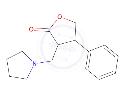 Chemical structure of 4-Phenyl-3-(pyrrolidin-1-ylmethyl)dihydrofuran-2(3H)-one