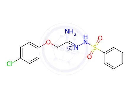 Chemical structure of N-[2-(4-Chlorophenoxy)ethanimidoyl]benzenesulfonohydrazide