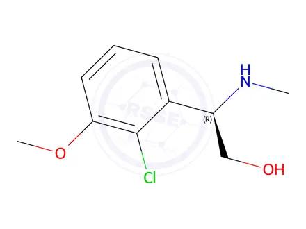 Chemical structure of (R)-2-(2-chloro-3-methoxyphenyl)-2-(methylamino)ethan-1-ol