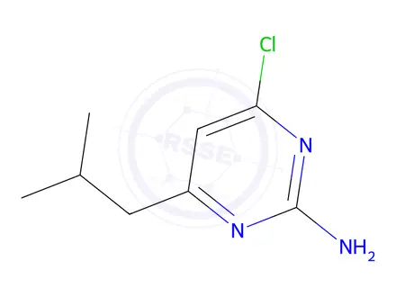 Chemical structure of 4-Chloro-6-(2-methylpropyl)pyrimidin-2-amine