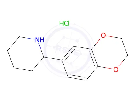 Chemical structure of 2-(2,3-Dihydrobenzo[b][1,4]dioxin-6-yl)piperidine hydrochloride