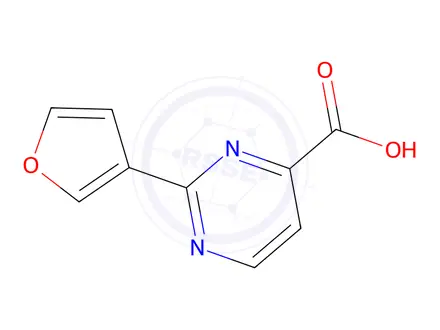 Chemical structure of 2-(Furan-3-yl)pyrimidine-4-carboxylic Acid