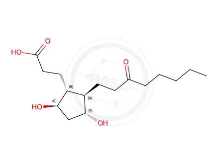 Chemical structure of 3-((1R,2R,3R,5R)-3,5-Dihydroxy-2-(3-oxooctyl)cyclopentyl)propanoic acid