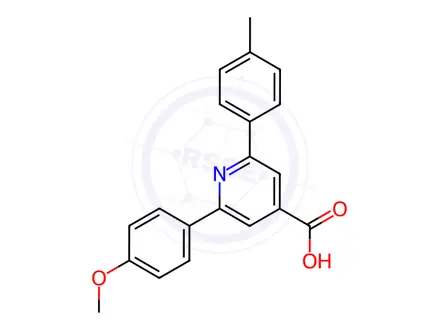 Chemical structure of JR-9105, 2-(4-Methoxyphenyl)-6-p-tolylpyridine-4-carboxylic acid, 97%