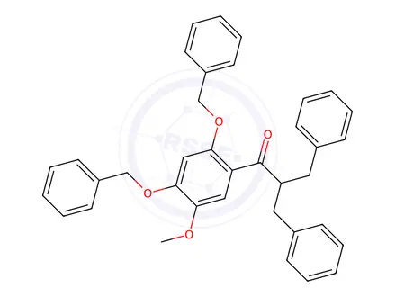 Chemical structure of 5-(Bis-benzyl)ethanone-2,4-bis(phenylmethoxy)anisole