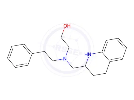 Chemical structure of 1,2,3,4-Tetrahydro-N-(2-hydroxyethyl)-N-phenethyl-2-quinolinemethanamine