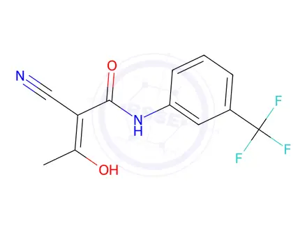 Chemical structure of (2E)-2-Cyano-3-hydroxy-N-[3-(trifluoromethyl)phenyl]but-2-enamide