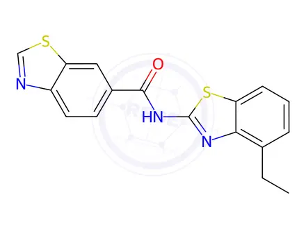 Chemical structure of N-(4-Ethylbenzo[d]thiazol-2-yl)benzo[d]thiazole-6-carboxamide