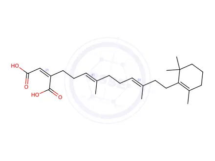Chemical structure of (2Z)-2-[(3E,7E)-4,8-Dimethyl-10-(2,6,6-trimethyl-1-cyclohexenyl)-3,7-decadienyl]-2-butenedioic acid