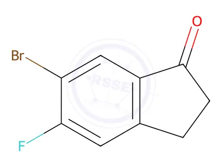 Chemical structure of 6-Bromo-5-fluoro-indan-1-one
