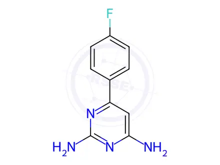 Chemical structure of 6-(4-Fluorophenyl)pyrimidine-2,4-diamine