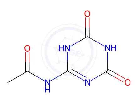 Chemical structure of N-(4,6-dihydroxy-1,3,5-triazin-2-yl)acetamide