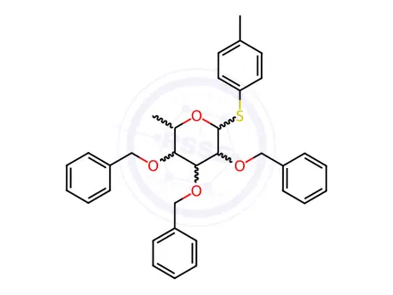 Chemical structure of (2S,3R,4R,5S,6S)-3,4,5-Tris(benzyloxy)-2-methyl-6-(p-tolylthio)tetrahydro-2H-pyran