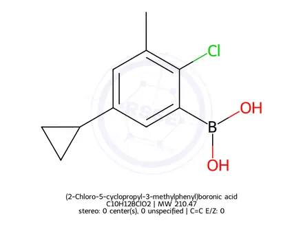 Chemical structure of (2-Chloro-5-cyclopropyl-3-methylphenyl)boronic acid