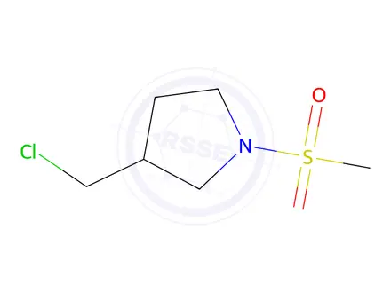 Chemical structure of 3-(chloromethyl)-1-methanesulfonylpyrrolidine