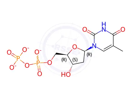 Chemical structure of Thymidine 5'-diphosphoric acid trisodium salt