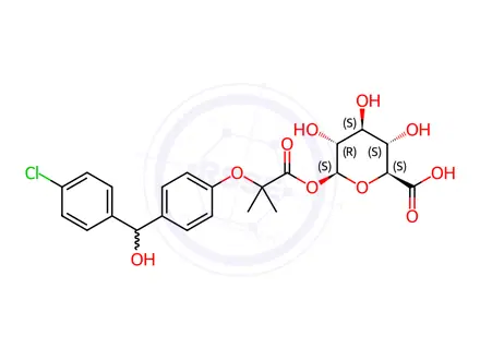 Chemical structure of Fenirofibrate Acyl-beta-D-glucuronide