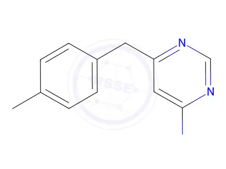 Chemical structure of 6-[(4-methylphenyl)methyl]pyrimidin-4-amine