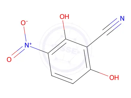 Chemical structure of 2,6-Dihydroxy-3-nitrobenzonitrile, tech