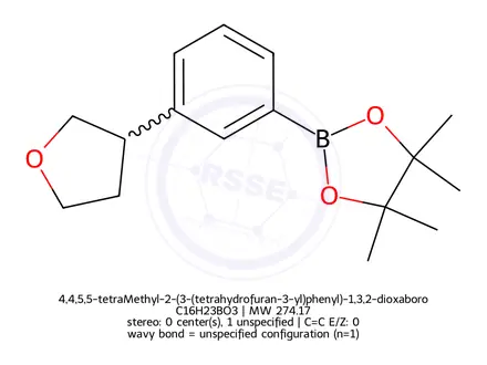 Chemical structure of 4,4,5,5-tetraMethyl-2-(3-(tetrahydrofuran-3-yl)phenyl)-1,3,2-dioxaborolane