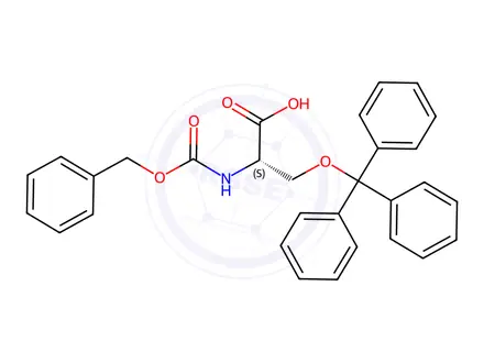 Chemical structure of Z-SER(TRT)-OH