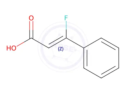 Chemical structure of (2Z)-3-fluoro-3-phenylprop-2-enoic acid