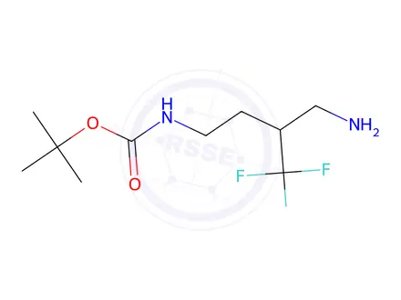Chemical structure of Tert-butyl (3-(aminomethyl)-4,4,4-trifluorobutyl)carbamate