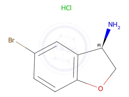 Chemical structure of (R)-5-Bromo-2,3-dihydro-benzofuran-3-ylamine hydrochloride