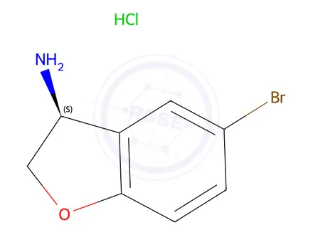 Chemical structure of (S)-5-Bromo-2,3-dihydrobenzofuran-3-amine hydrochloride