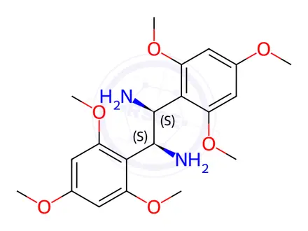 Chemical structure of (1S,2S)-1,2-Bis(2,4,6-trimethoxyphenyl)ethane-1,2-diamine Dihydrochloride