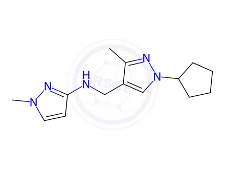 Chemical structure of N-[(1-cyclopentyl-3-methyl-1H-pyrazol-4-yl)methyl]-1-methyl-1H-pyrazol-3-amine