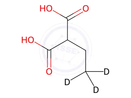 Chemical structure of Ethyl-2?2?2-d3-malonic Acid