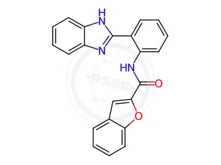 Chemical structure of N-(2-(1H-Benzo[d]imidazol-2-yl)phenyl)benzofuran-2-carboxamide