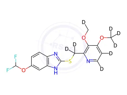 Chemical structure of Pantoprazole Sodium Impurity 2-d8 (Pantoprazole Sodium Sesquihydrate EP Impurity B-d8)