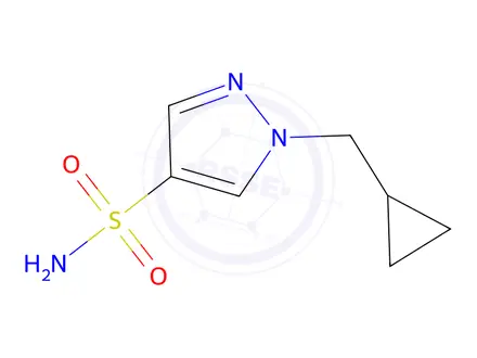 Chemical structure of 1-(cyclopropylmethyl)-1H-pyrazole-4-sulfonamide