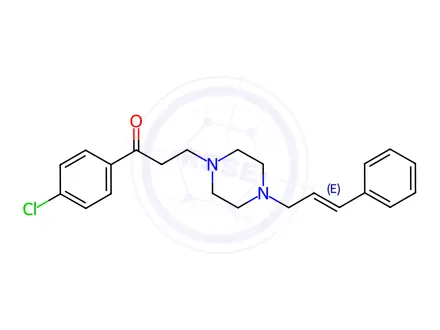 Chemical structure of 1-(4-chlorophenyl)-3-[4-(3-phenyl-2-propenyl)piperazino]-1-propanone
