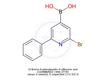 Chemical structure of (2-Bromo-6-phenylpyridin-4-yl)boronic acid