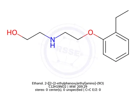 Chemical structure of Ethanol, 2-[[2-(2-ethylphenoxy)ethyl]amino]-(9CI)