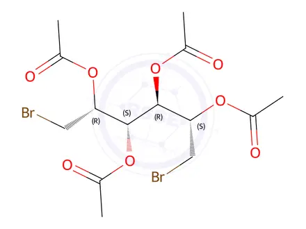 Chemical structure of 1,6-Dibromo-1,6-dideoxygalactitol 2,3,4,5-tetraacetate